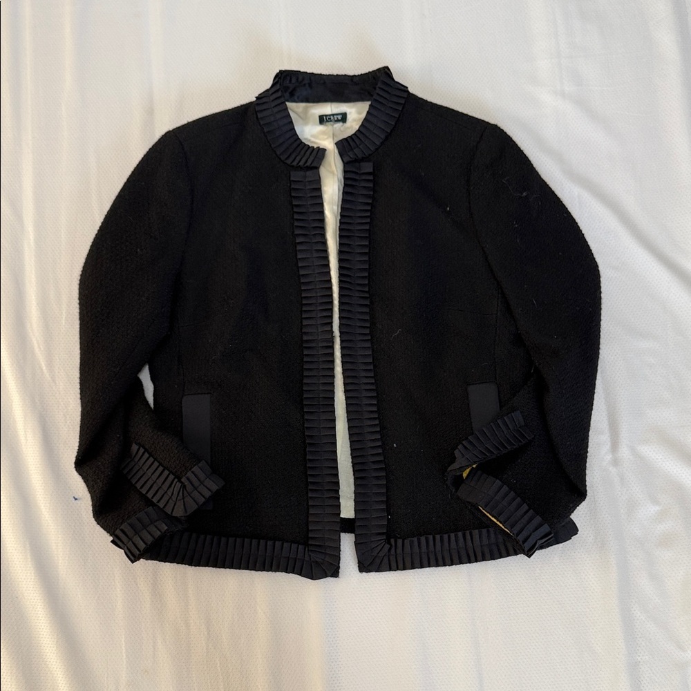 J. Crew Black Jacket with Ruffle Detail
